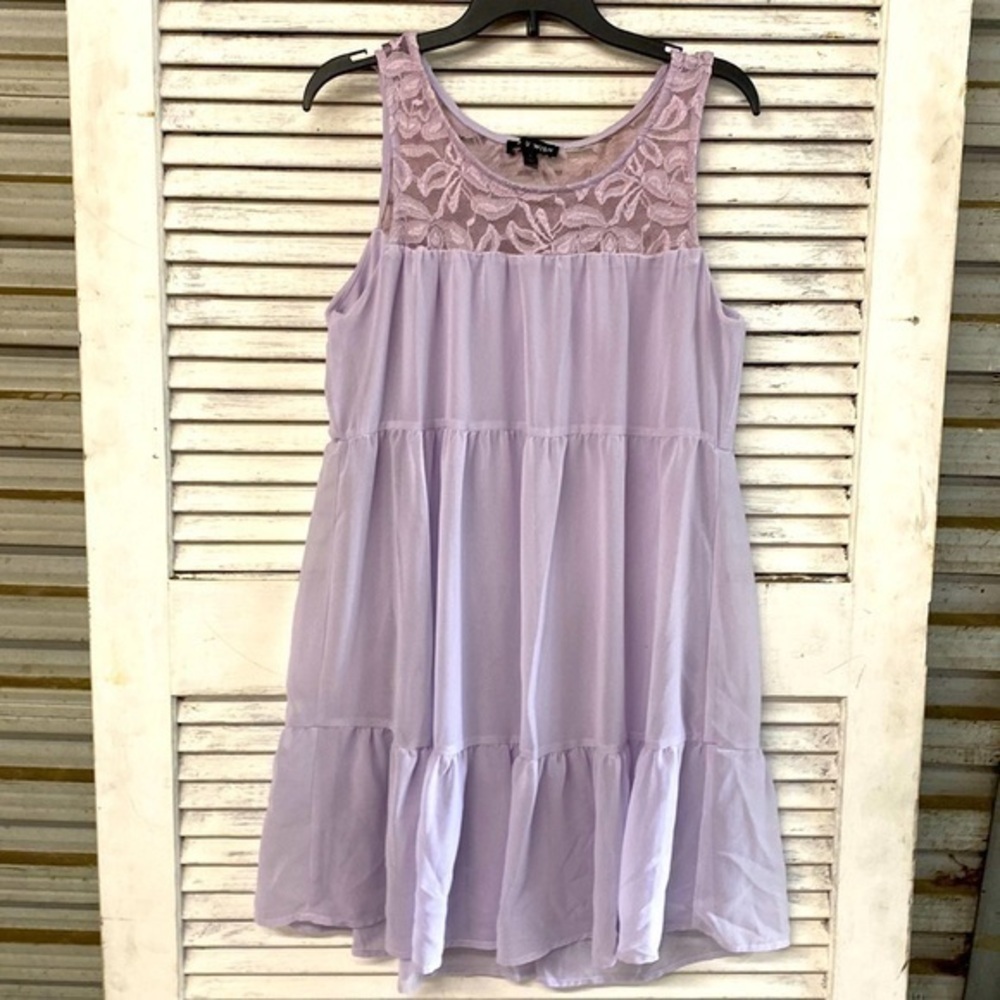 As You Wish Lavender Tiered MIDI Dress size Small